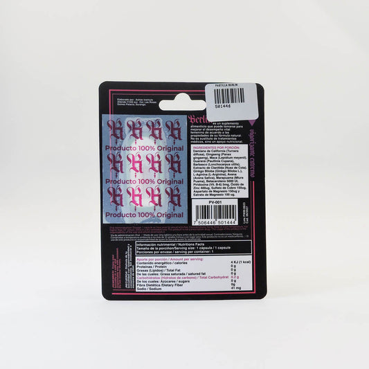 Cápsula Berlin 72 Horas de Poder - Suplemento Natural Vigorizante para Mujeres