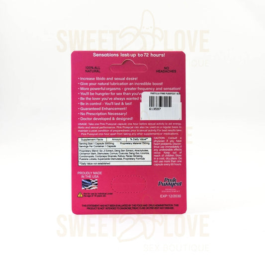 Cápsula Pink Pussycat Potenciador Sensual - Vigorizante Natural para Mujeres