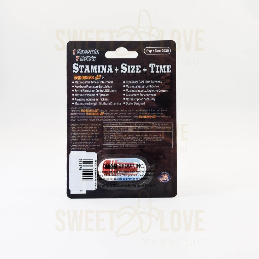 Cápsula Natural Rhino 69 Platinum 35000 Suplemento Masculino