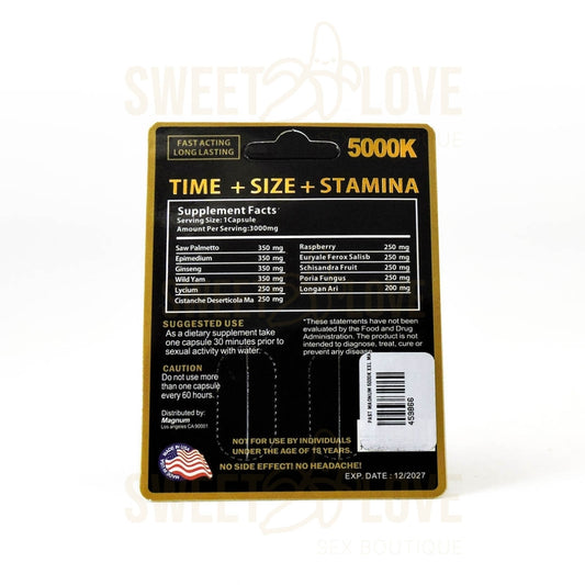 Cápsula Magnum XXL 5000K Suplemento Masculino Natural