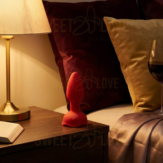 Plug Anal Rojo Texturizado de Silicona - Base Segura para Exploración Íntima