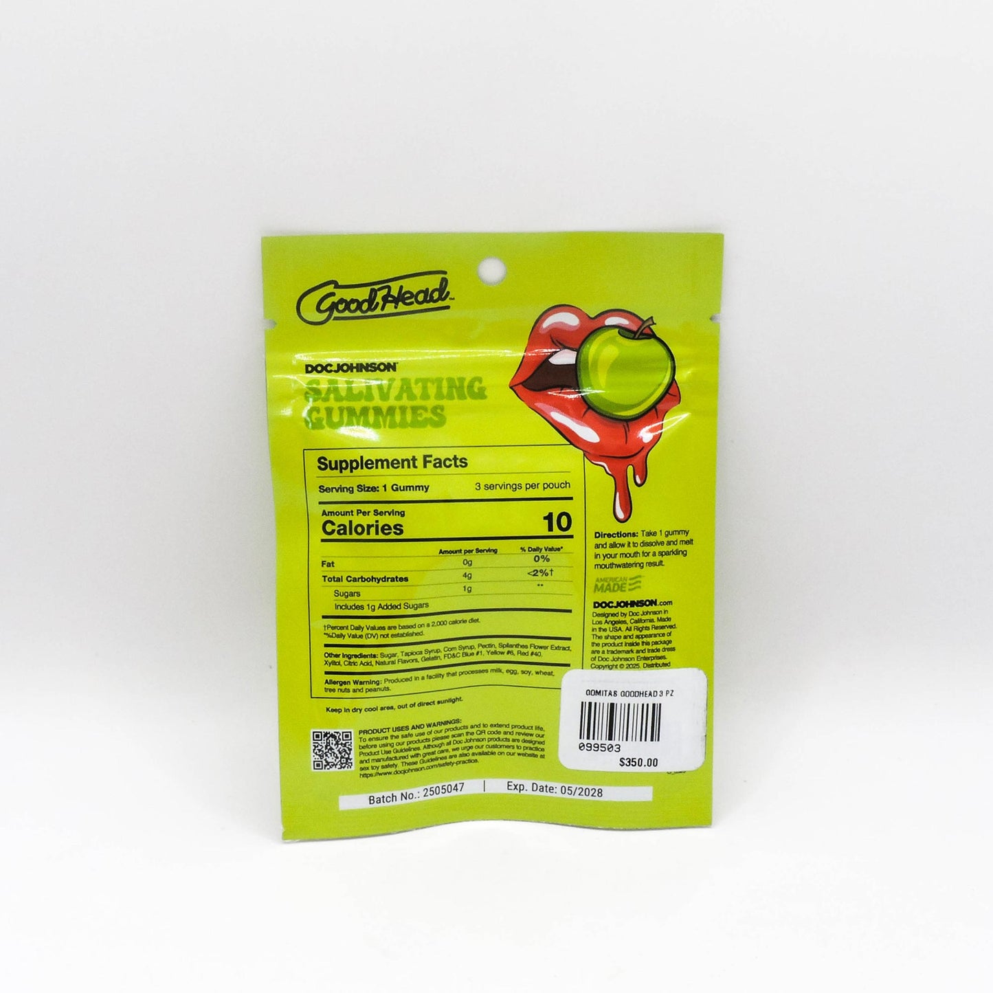GoodHead Salivating Gummies Manzana Verde | Doc Johnson