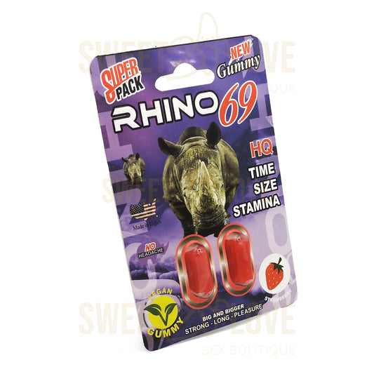 RHINO KING GUMMY Gomitas Fresa Veganos 2 unidades