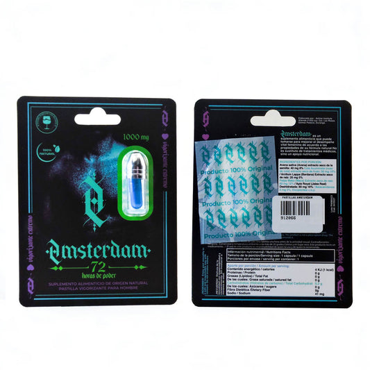 Cápsula Amsterdam 72 Horas de Poder - Suplemento Natural Vigorizante para Hombres