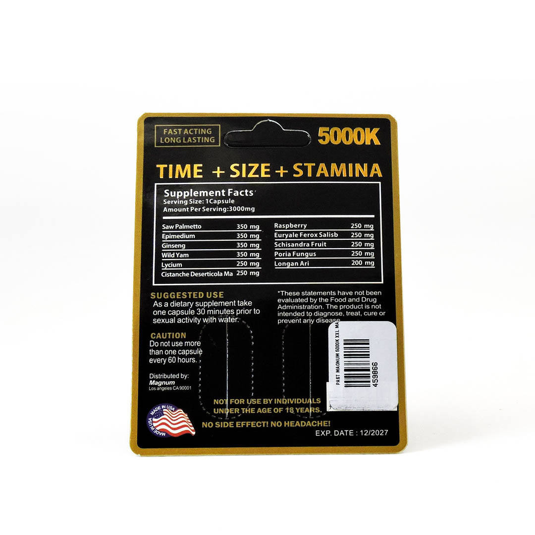 Cápsula Magnum XXL 5000K Suplemento Masculino Natural