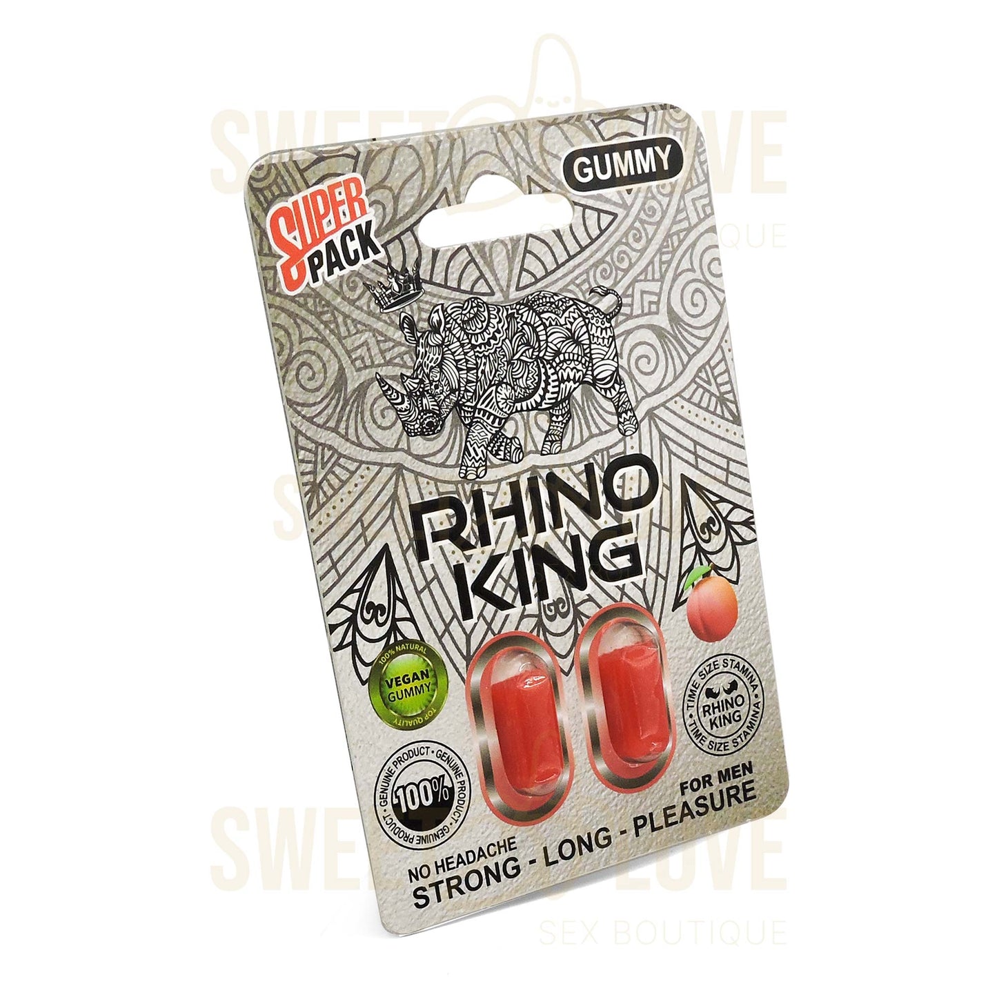 Rhino King Gomitas Sabor Durazno Veganos