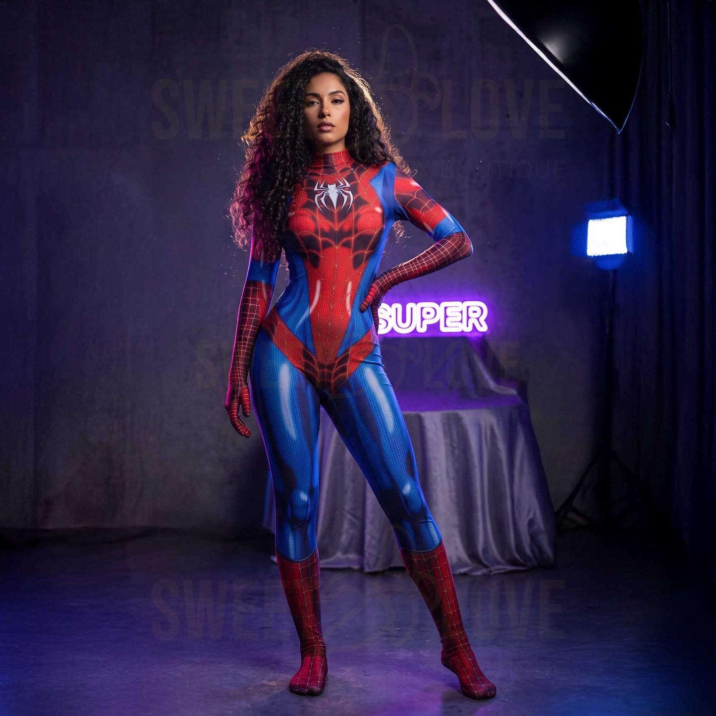 Catsuit Spidergirl Traje de Cuerpo Completo