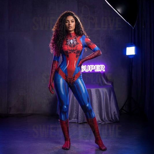 Catsuit Spidergirl Traje de Cuerpo Completo