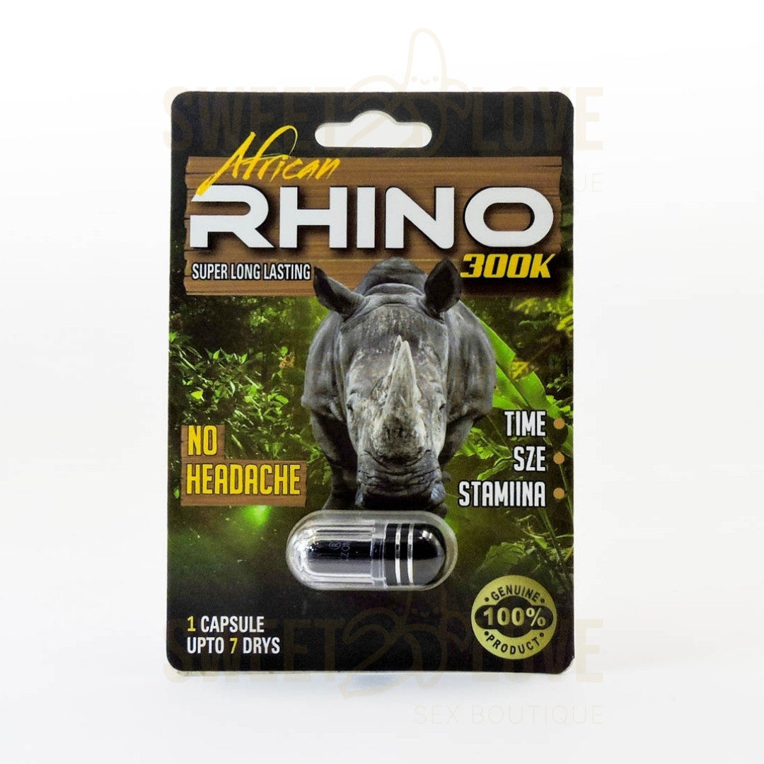 Cápsula African Rhino 300K Super Long Lasting. Suplemento Masculino