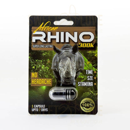 Cápsula African Rhino 300K Super Long Lasting. Suplemento Masculino