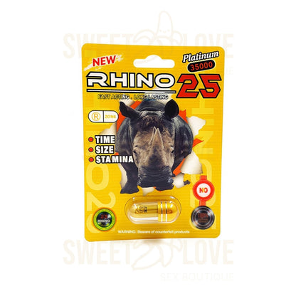 Cápsula Natural Rhino 25 Platinum 35000 Suplemento Masculino