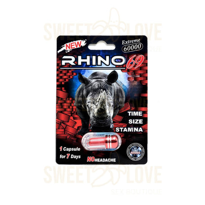 Cápsula Natural Rhino 69 Platinum 35000 Suplemento Masculino