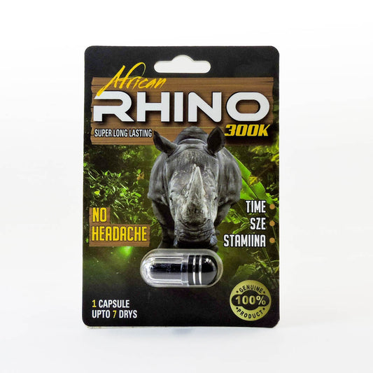 Cápsula African Rhino 300K Super Long Lasting. Suplemento Masculino
