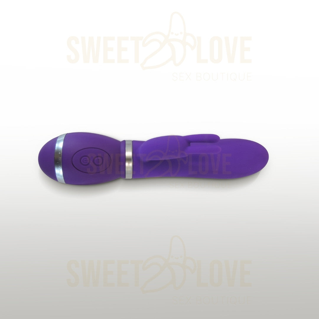 Vibrador Rabbit Liso 12 Funciones con Estimulador Dual